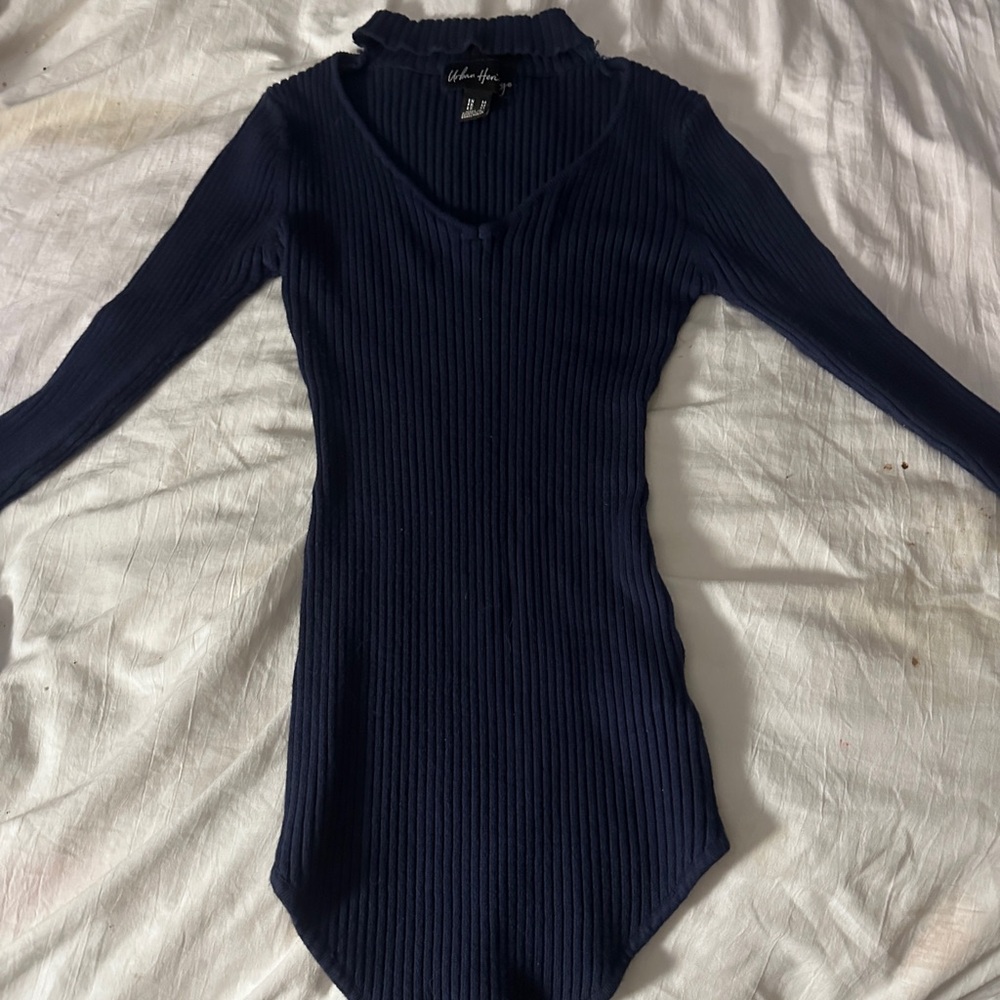 Urban Heritage Navy Long Sleeve Top